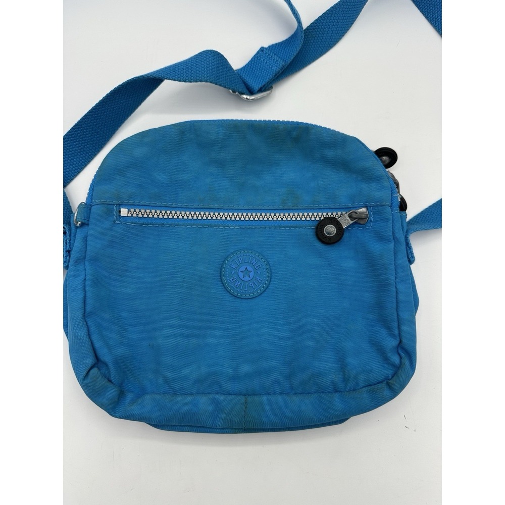 Kipling Blue Nylon Crossbody Bag Small Travel Purse Adjustable Strap - Picture 2 of 12